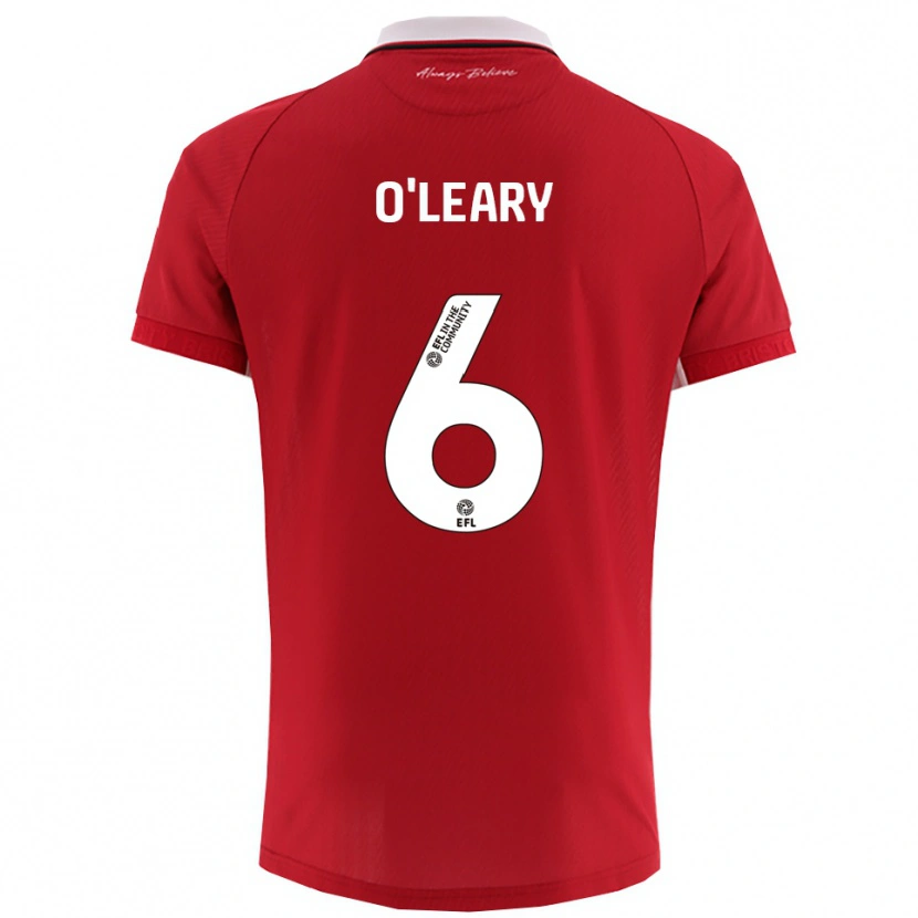Danxen Męski Lia O'leary #6 Biało-Czerwony Domowa Koszulka 2025/26 Koszulki Klubowe