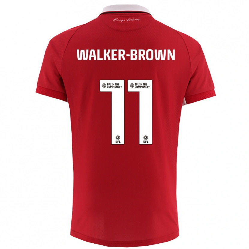 Danxen Męski Rushon Walker-Brown #11 Biało-Czerwony Domowa Koszulka 2025/26 Koszulki Klubowe