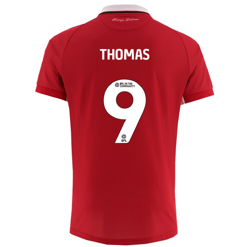 Danxen Męski Olly Thomas #9 Biało-Czerwony Domowa Koszulka 2025/26 Koszulki Klubowe