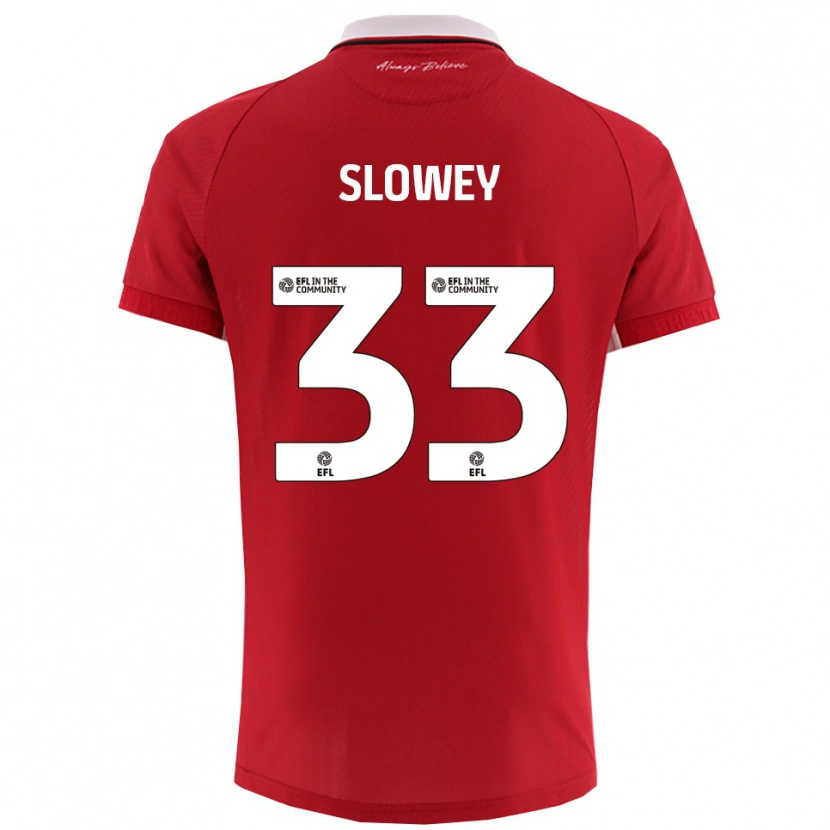 Danxen Męski Josh Campbell-Slowey #33 Biało-Czerwony Domowa Koszulka 2025/26 Koszulki Klubowe