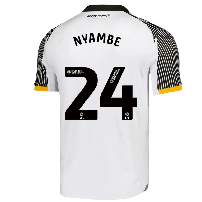 Danxen Męski Ryan Nyambe #24 Biało-Czarny Domowa Koszulka 2025/26 Koszulki Klubowe