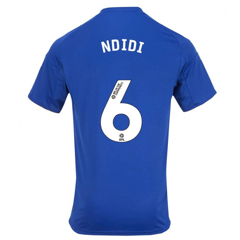 Danxen Męski Wilfred Ndidi #6 Niebiesko-Złoty Domowa Koszulka 2025/26 Koszulki Klubowe