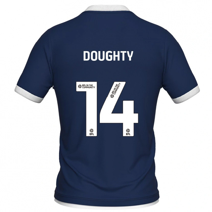 Danxen Męski Alfie Doughty #14 Granatowo-Biały Domowa Koszulka 2025/26 Koszulki Klubowe
