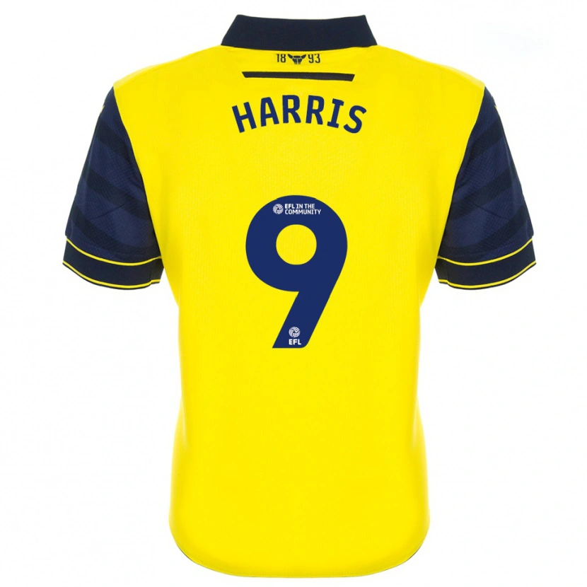 Danxen Męski Mark Harris #9 Żółto-Granatowy Domowa Koszulka 2025/26 Koszulki Klubowe