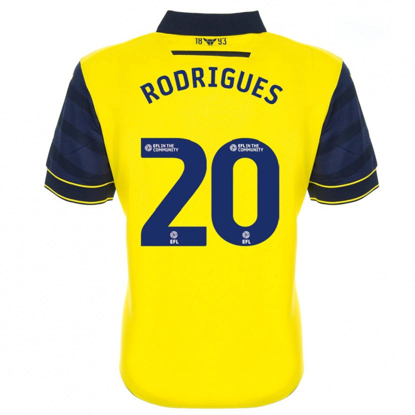Danxen Męski Rúben Rodrigues #20 Żółto-Granatowy Domowa Koszulka 2025/26 Koszulki Klubowe