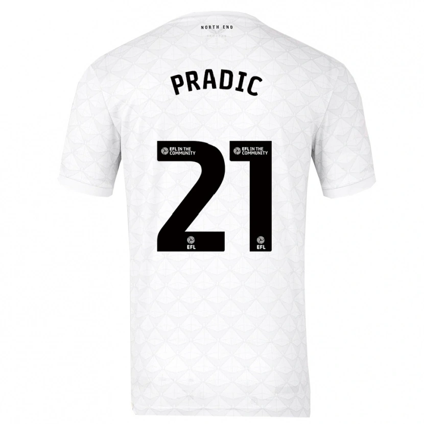 Danxen Męski James Pradic #21 Biało-Czerwony Domowa Koszulka 2025/26 Koszulki Klubowe