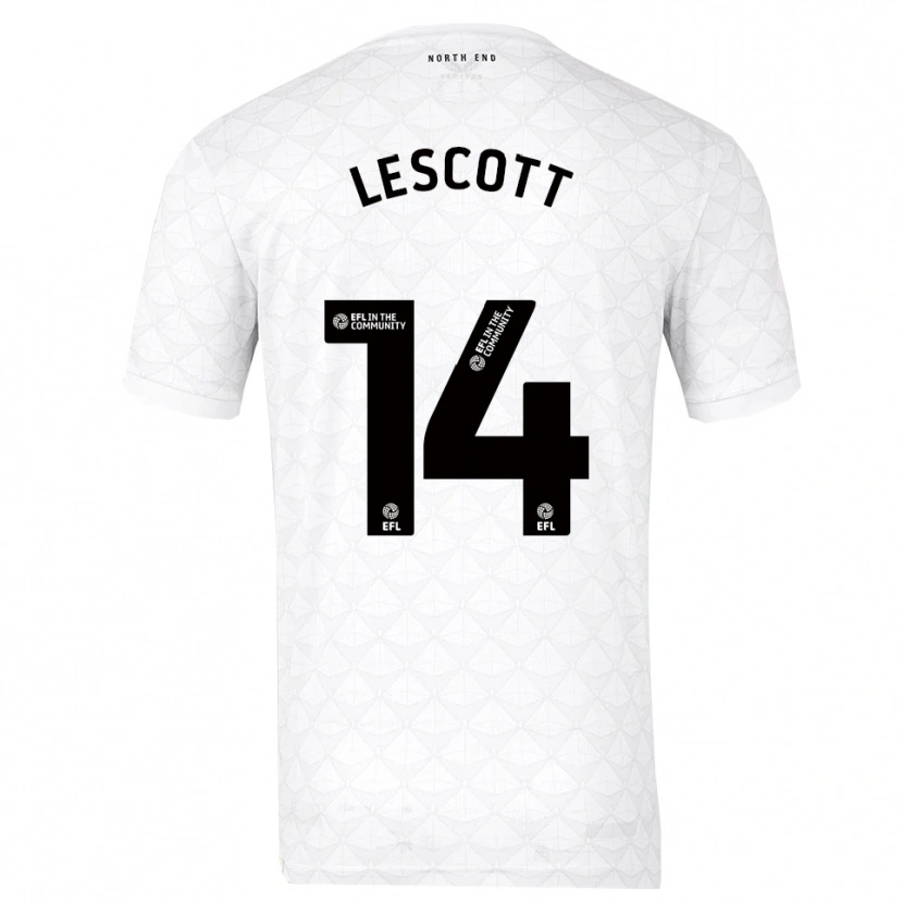 Danxen Męski Clayton Lescott #14 Biało-Czerwony Domowa Koszulka 2025/26 Koszulki Klubowe