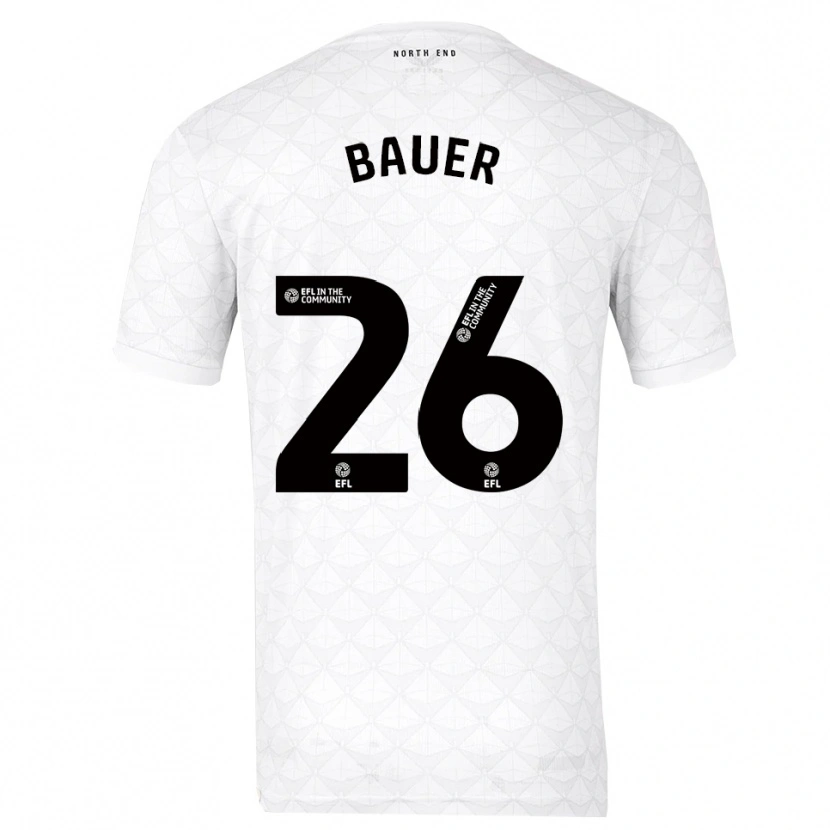 Danxen Męski Patrick Bauer #26 Biało-Czerwony Domowa Koszulka 2025/26 Koszulki Klubowe