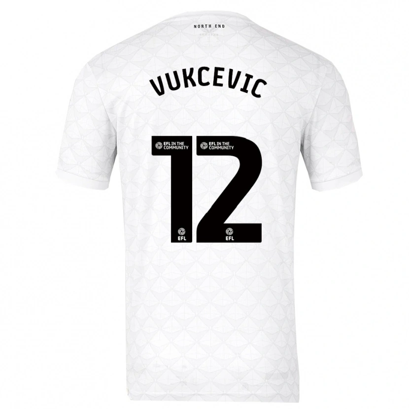 Danxen Męski Andrija Vukcevic #12 Biało-Czerwony Domowa Koszulka 2025/26 Koszulki Klubowe