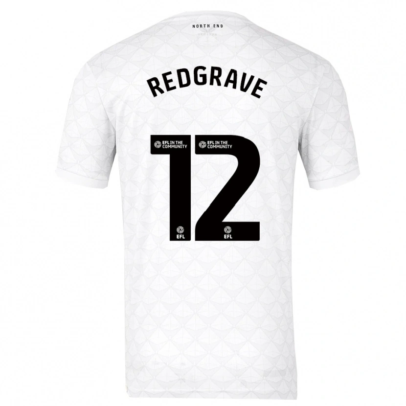 Danxen Męski Jodie Redgrave #12 Biało-Czerwony Domowa Koszulka 2025/26 Koszulki Klubowe