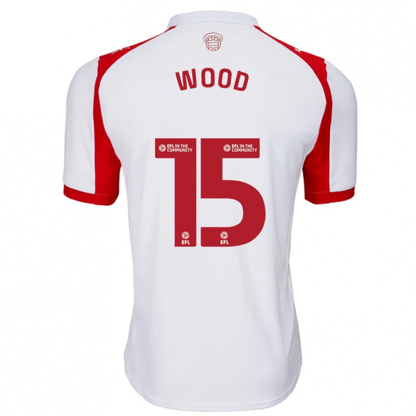 Danxen Męski Nathan Wood #15 Biało-Czerwony Domowa Koszulka 2025/26 Koszulki Klubowe