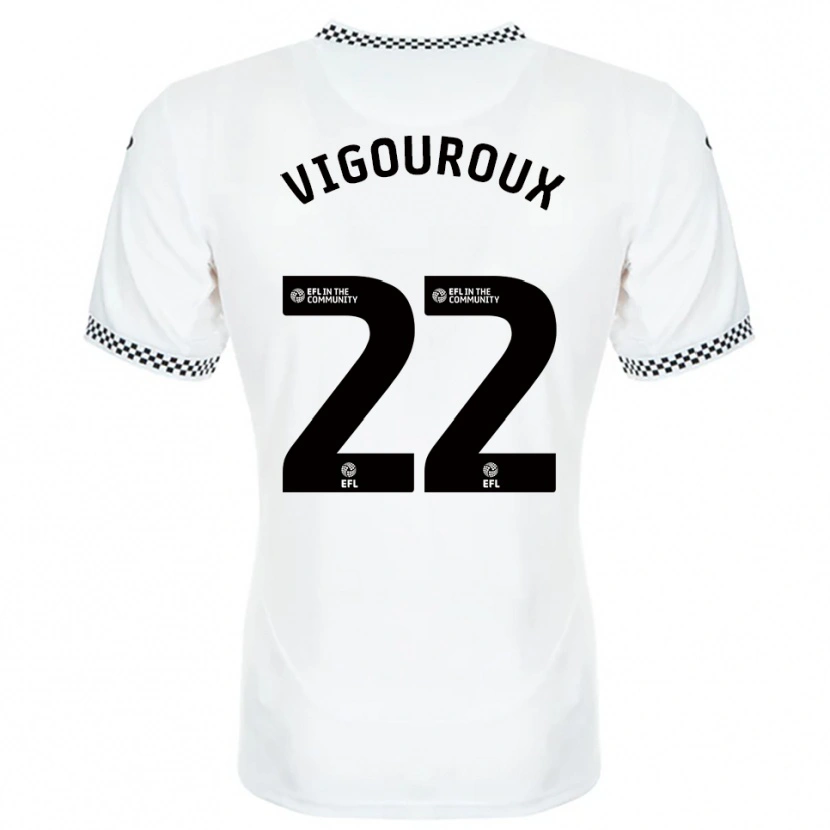 Danxen Męski Lawrence Vigouroux #22 Biało-Pomarańczowy Domowa Koszulka 2025/26 Koszulki Klubowe