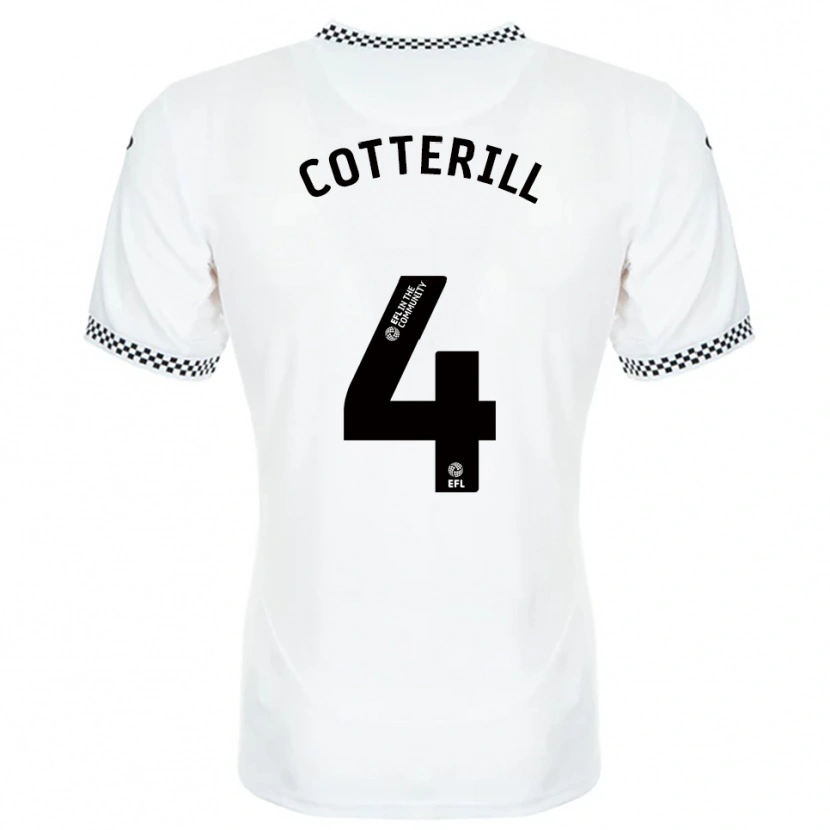Danxen Męski Joel Cotterill #4 Biało-Pomarańczowy Domowa Koszulka 2025/26 Koszulki Klubowe