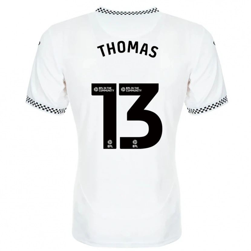 Danxen Męski Elis Thomas #13 Biało-Pomarańczowy Domowa Koszulka 2025/26 Koszulki Klubowe