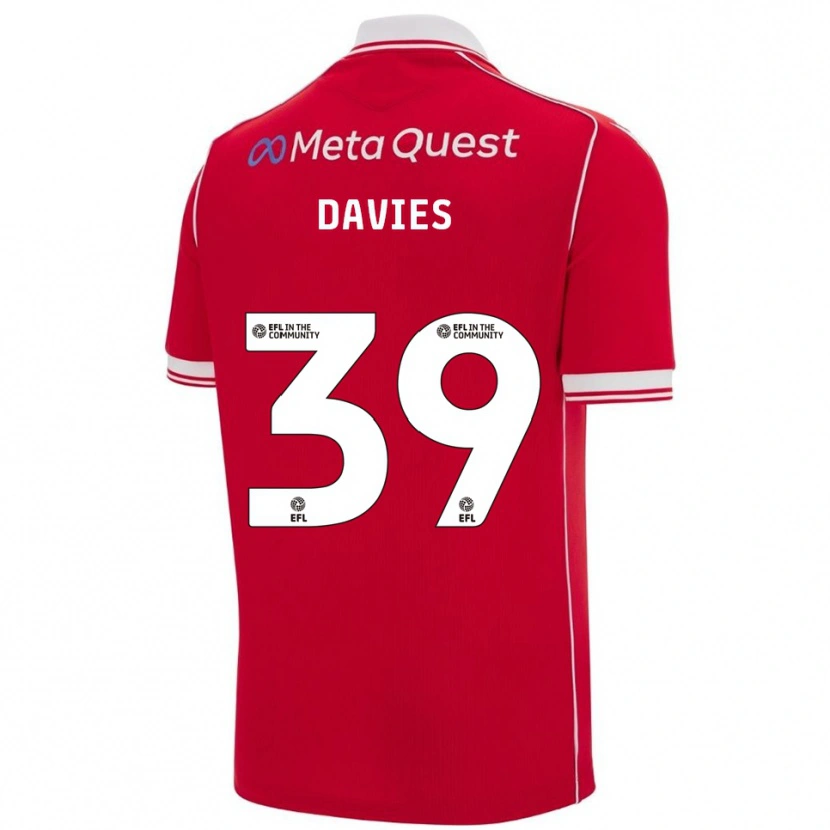 Danxen Męski Daniel Davies #39 Czerwono-Biały Domowa Koszulka 2025/26 Koszulki Klubowe