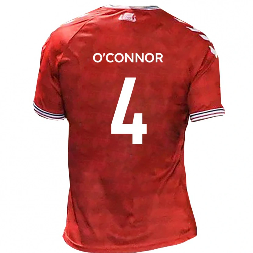 Danxen Męski Darragh O'connor #4 Czerwono-Biały Domowa Koszulka 2025/26 Koszulki Klubowe