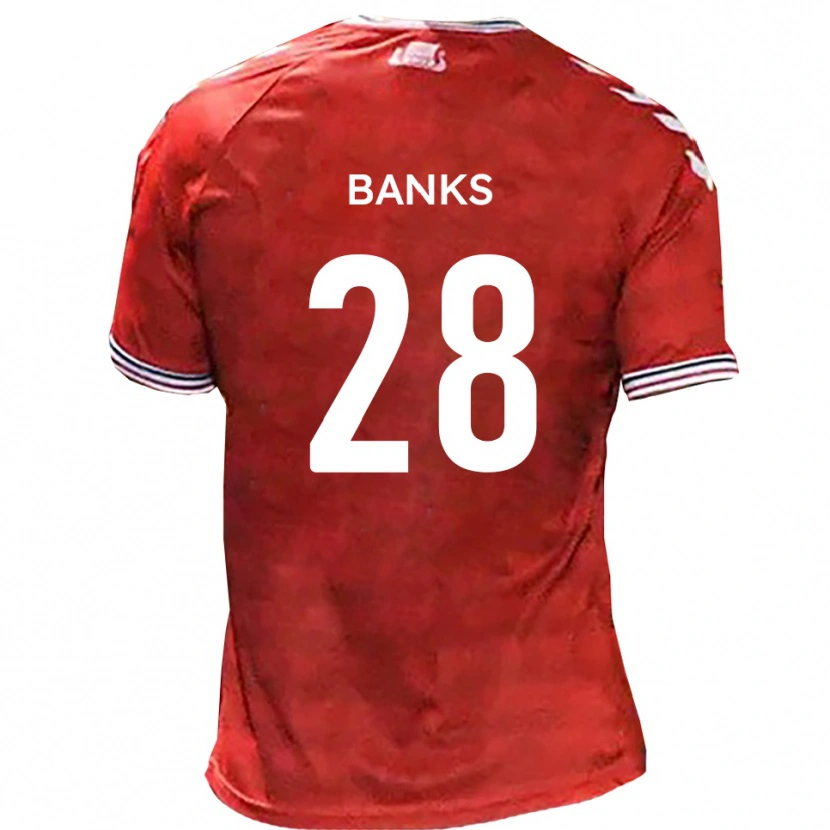 Danxen Męski Ollie Banks #28 Czerwono-Biały Domowa Koszulka 2025/26 Koszulki Klubowe