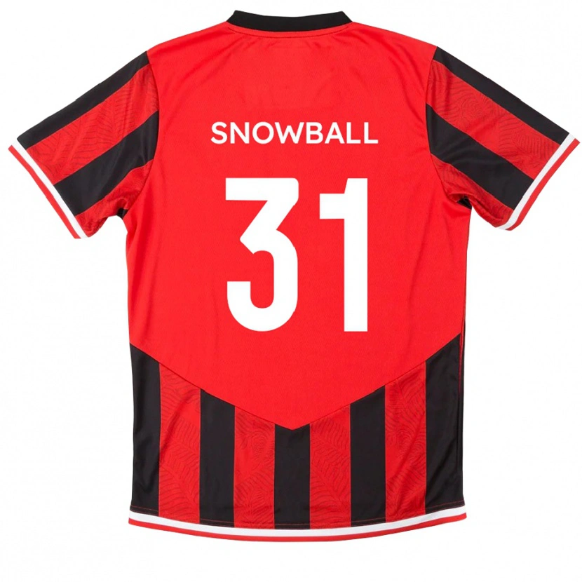 Danxen Męski Nathan Snowball #31 Czerwono-Czarny Domowa Koszulka 2025/26 Koszulki Klubowe