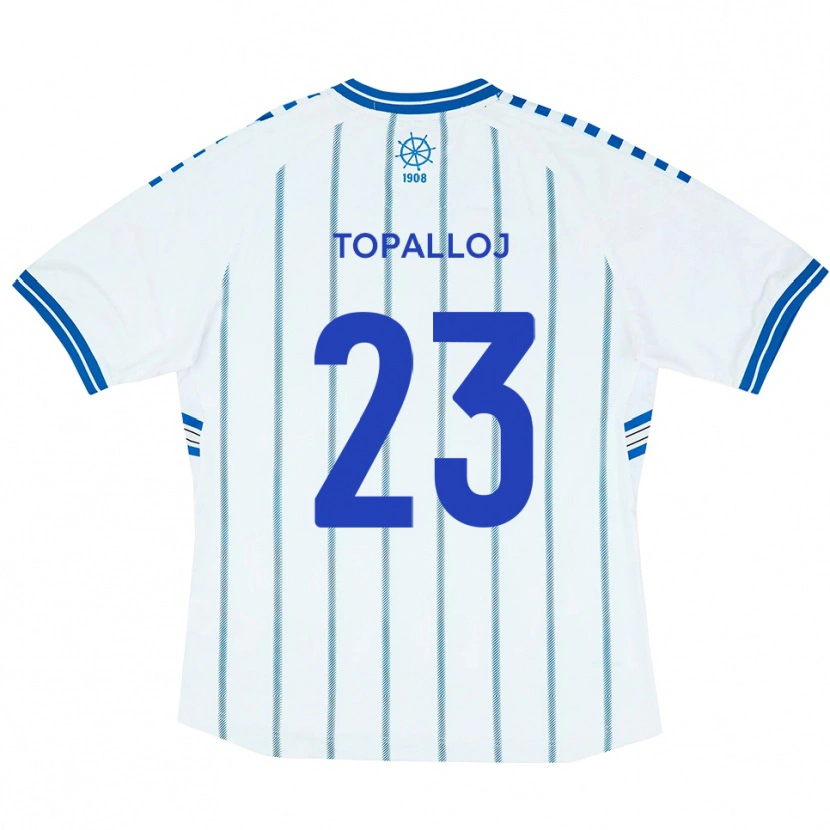 Danxen Męski Besart Topalloj #23 Biało-Niebieski Domowa Koszulka 2025/26 Koszulki Klubowe