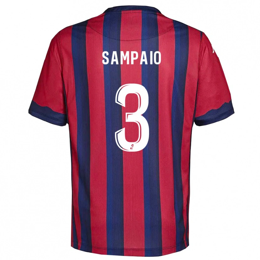 Danxen Męski Noah Sampaio #3 Bordowo-Granatowy Domowa Koszulka 2025/26 Koszulki Klubowe