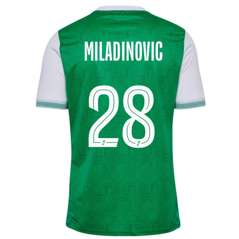 Danxen Męski Igor Miladinovic #28 Zielono-Biały Domowa Koszulka 2025/26 Koszulki Klubowe