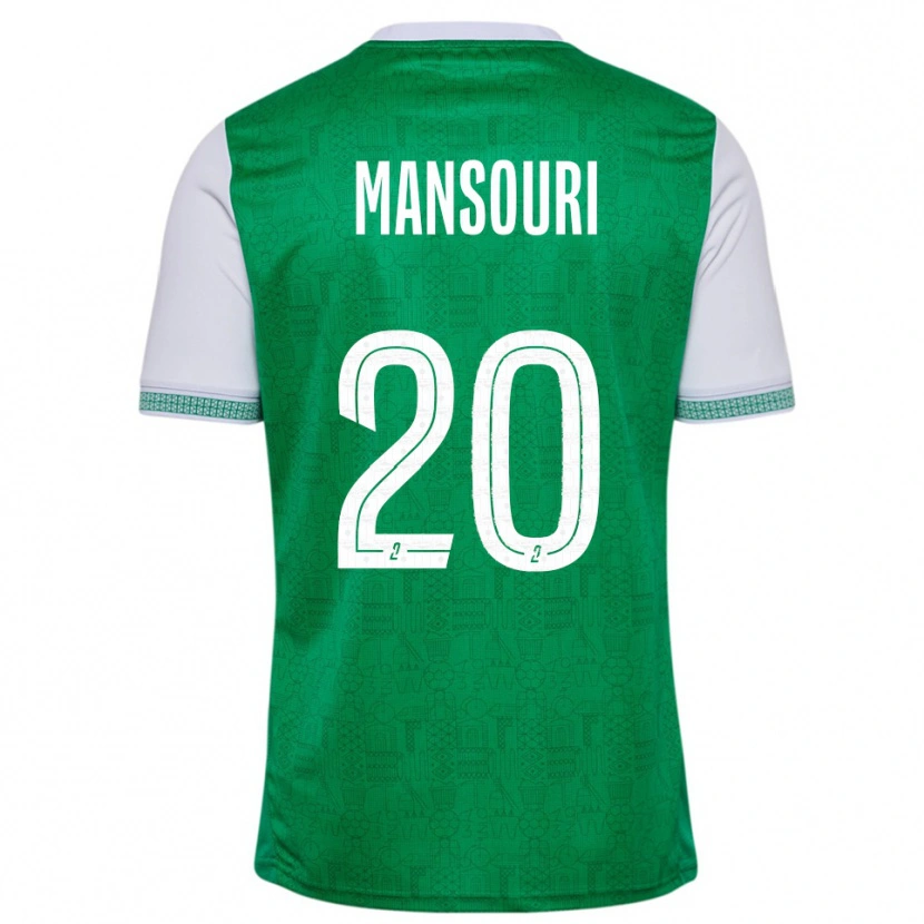 Danxen Męski Ilyes Mansouri #20 Zielono-Biały Domowa Koszulka 2025/26 Koszulki Klubowe