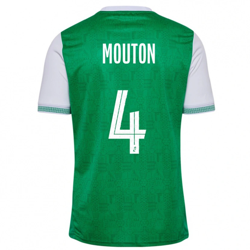 Danxen Męski Nathan Mouton #4 Zielono-Biały Domowa Koszulka 2025/26 Koszulki Klubowe