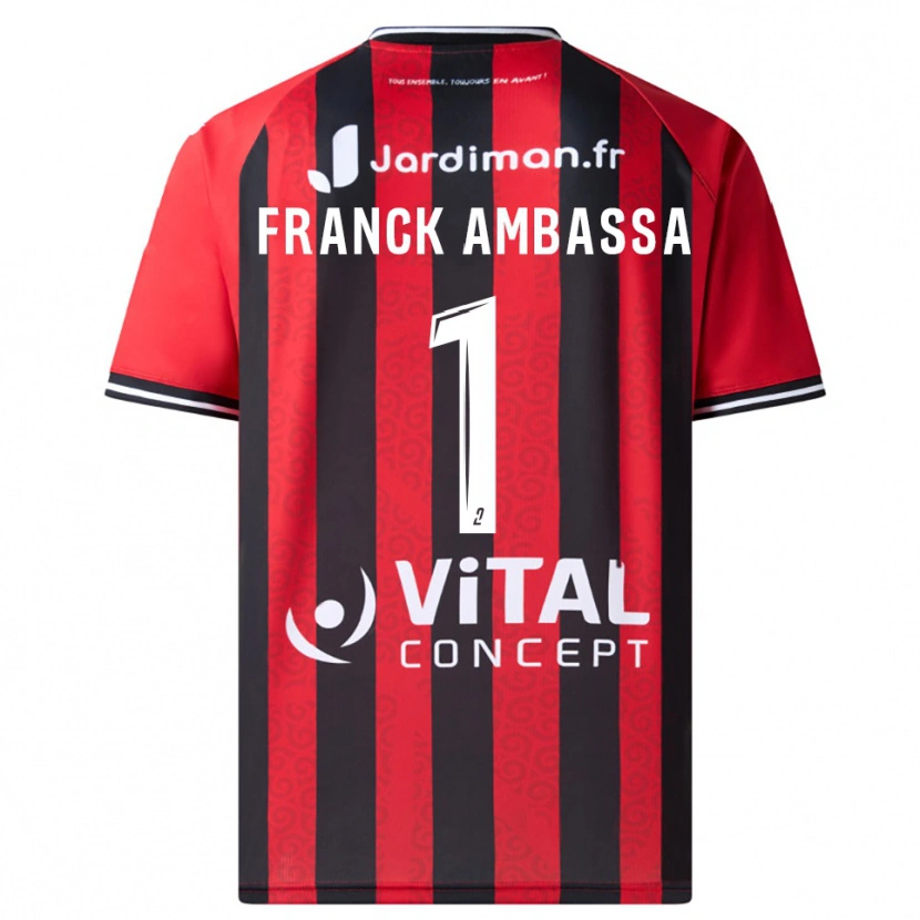 Danxen Męski Gaspard Franck Ambassa #1 Czerwono-Czarny Domowa Koszulka 2025/26 Koszulki Klubowe