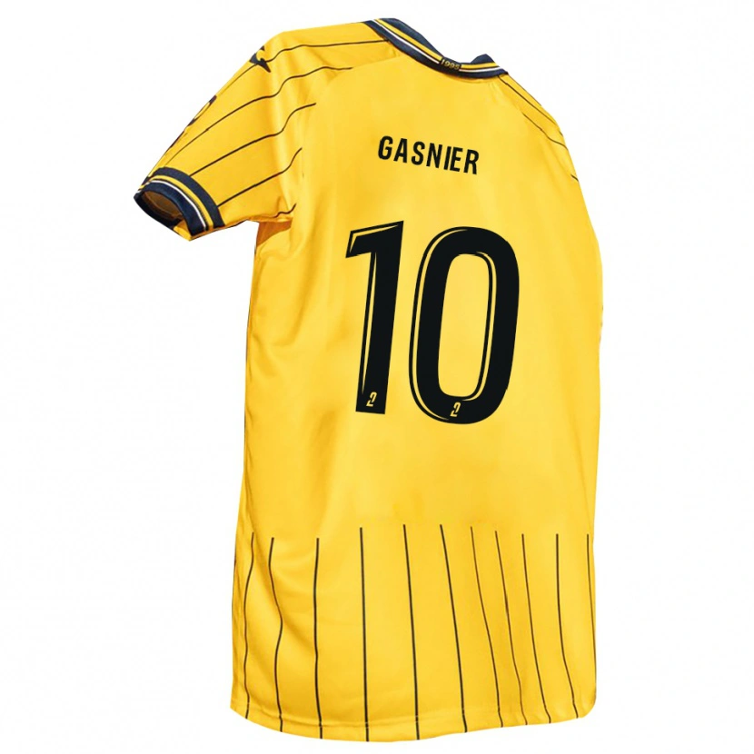 Danxen Męski Kyllian Gasnier #10 Żółto-Granatowy Domowa Koszulka 2025/26 Koszulki Klubowe