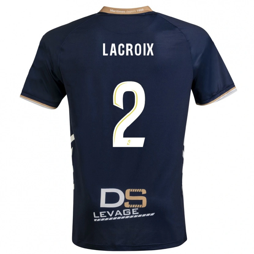 Danxen Męski Loïs Lacroix #2 Granatowo-Złoty Domowa Koszulka 2025/26 Koszulki Klubowe