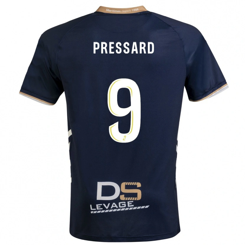 Danxen Męski Alan Pressard #9 Granatowo-Złoty Domowa Koszulka 2025/26 Koszulki Klubowe