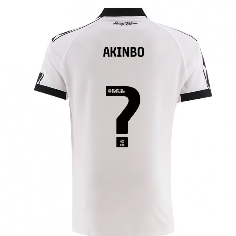 Danxen Męski Victor Akinbo #0 Biało-Czarny Wyjazdowa Koszulka 2025/26 Koszulki Klubowe