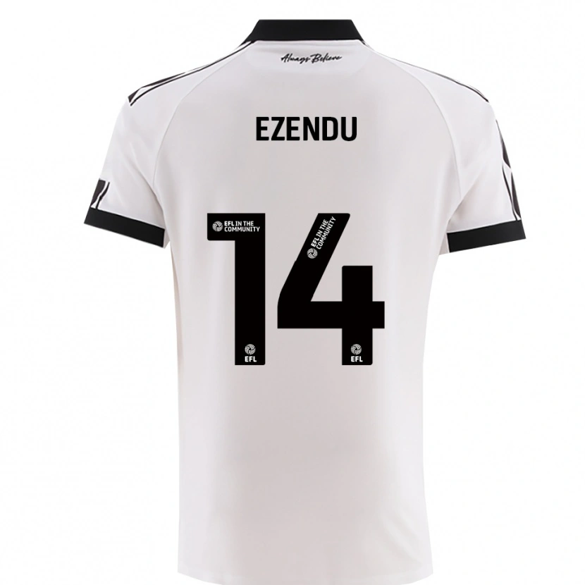 Danxen Męski Daniel Ezendu #14 Biało-Czarny Wyjazdowa Koszulka 2025/26 Koszulki Klubowe