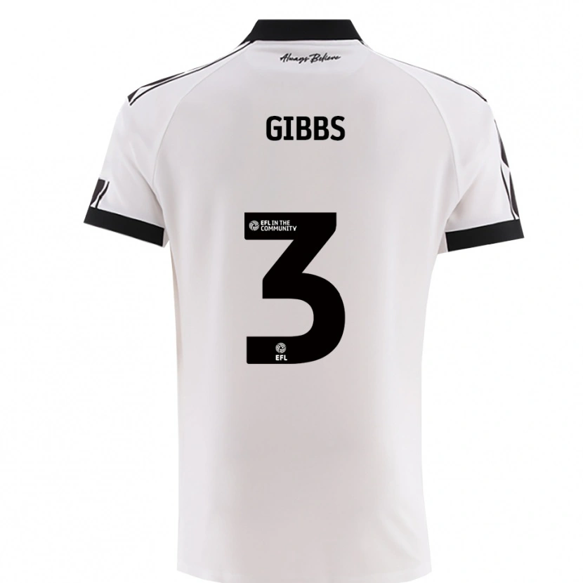 Danxen Męski Tomos Gibbs #3 Biało-Czarny Wyjazdowa Koszulka 2025/26 Koszulki Klubowe