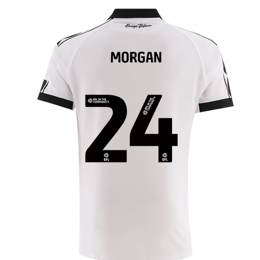 Danxen Męski Ffion Morgan #24 Biało-Czarny Wyjazdowa Koszulka 2025/26 Koszulki Klubowe