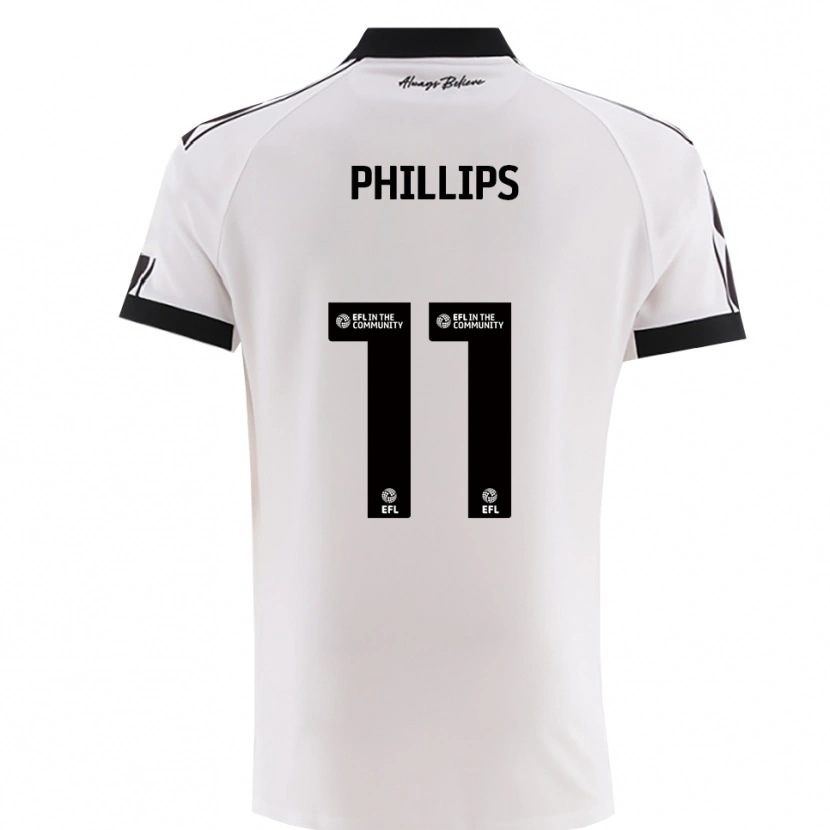 Danxen Męski Billy Phillips #11 Biało-Czarny Wyjazdowa Koszulka 2025/26 Koszulki Klubowe