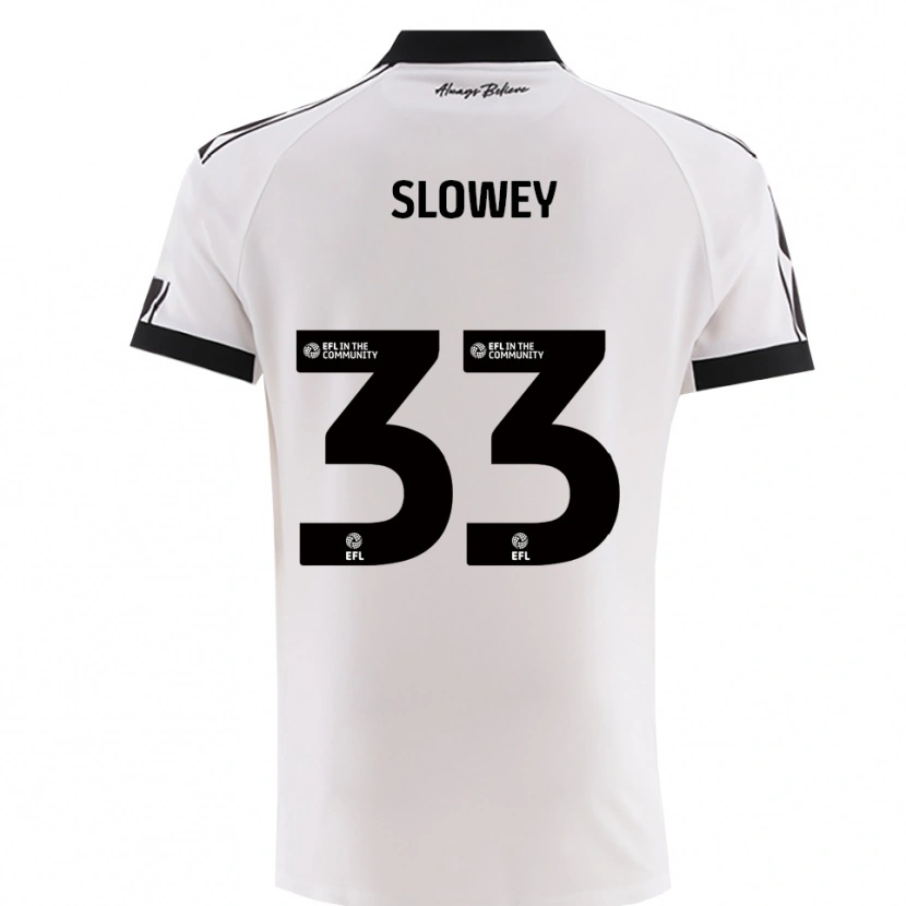 Danxen Męski Josh Campbell-Slowey #33 Biało-Czarny Wyjazdowa Koszulka 2025/26 Koszulki Klubowe