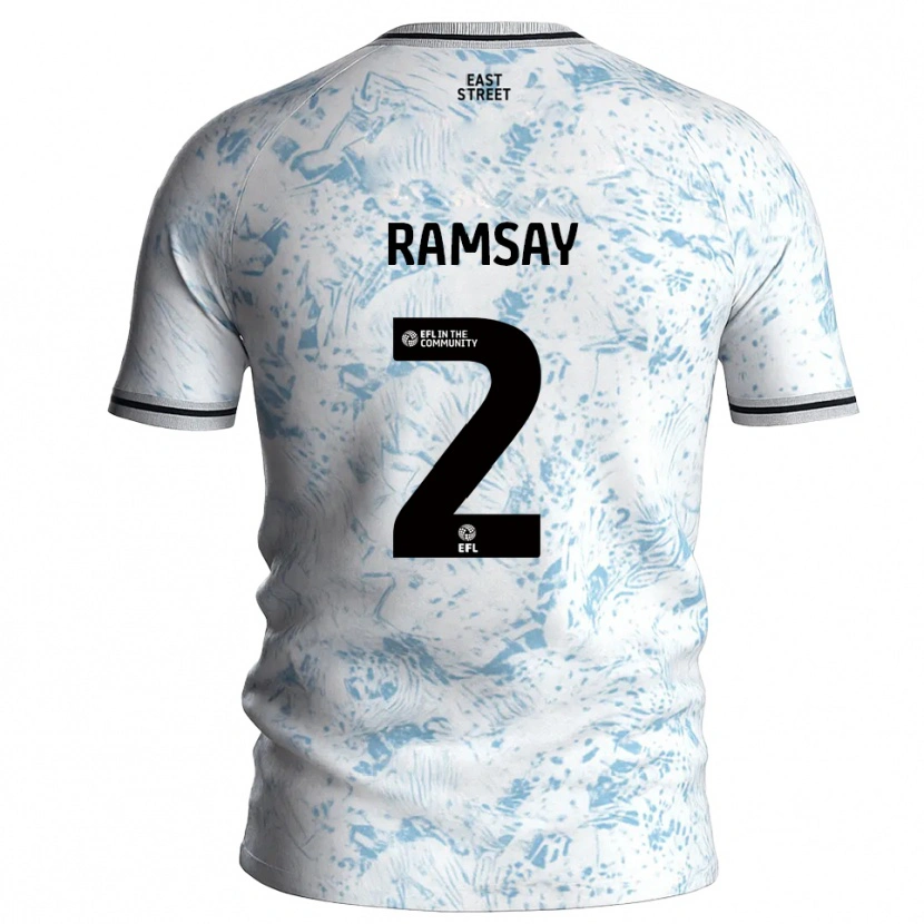 Danxen Męski Kayne Ramsay #2 Biało-Błękitny Wyjazdowa Koszulka 2025/26 Koszulki Klubowe