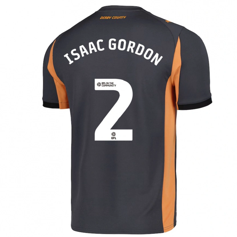 Danxen Męski Isaac Gordon #2 Szaro-Pomarańczowo-Czarny Wyjazdowa Koszulka 2025/26 Koszulki Klubowe