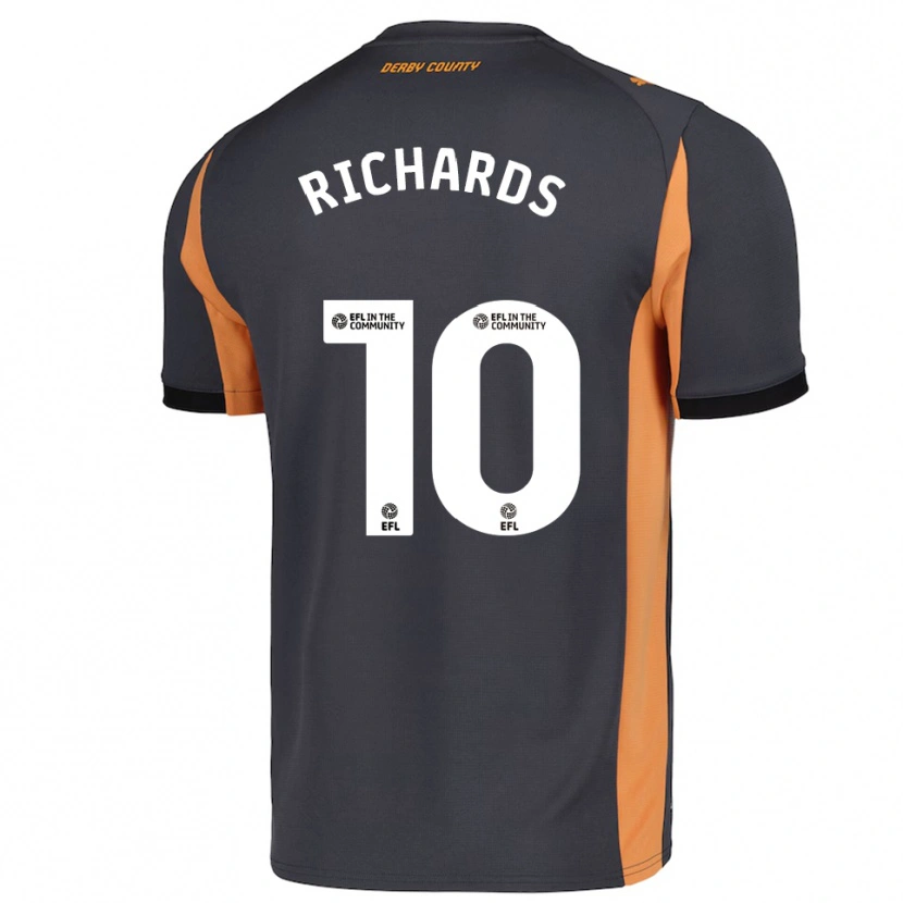 Danxen Męski Jerome Richards #10 Szaro-Pomarańczowo-Czarny Wyjazdowa Koszulka 2025/26 Koszulki Klubowe