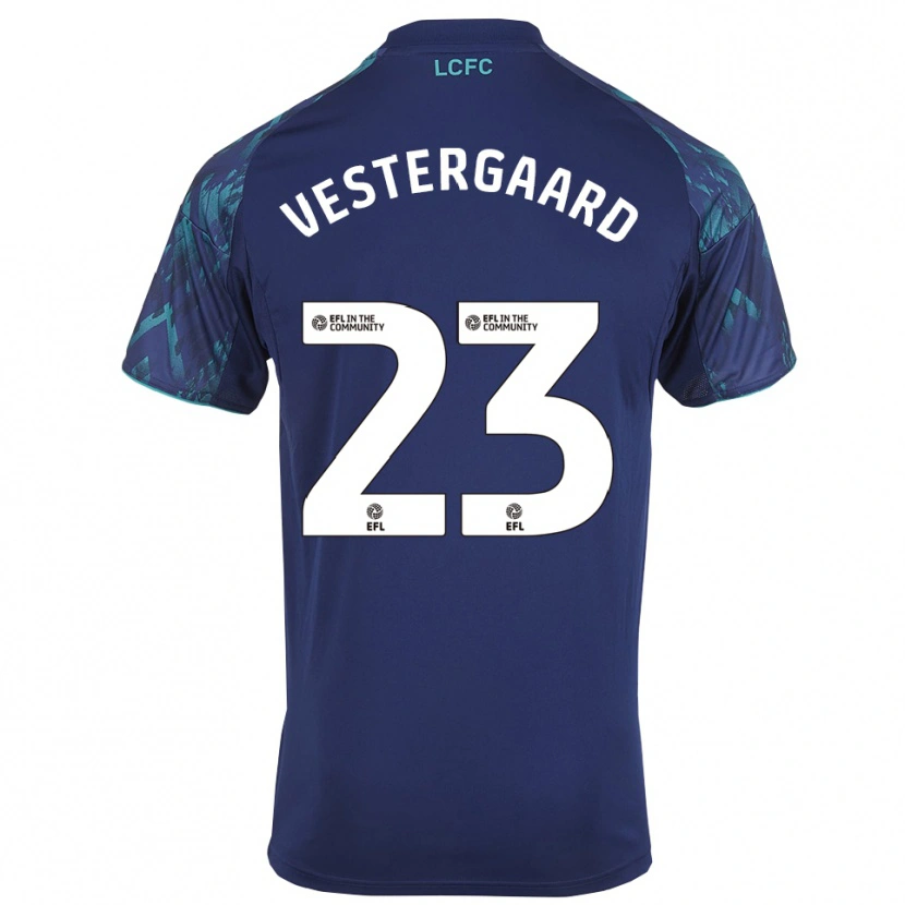 Danxen Męski Jannik Vestergaard #23 Granatowo-Zielono-Biały Wyjazdowa Koszulka 2025/26 Koszulki Klubowe