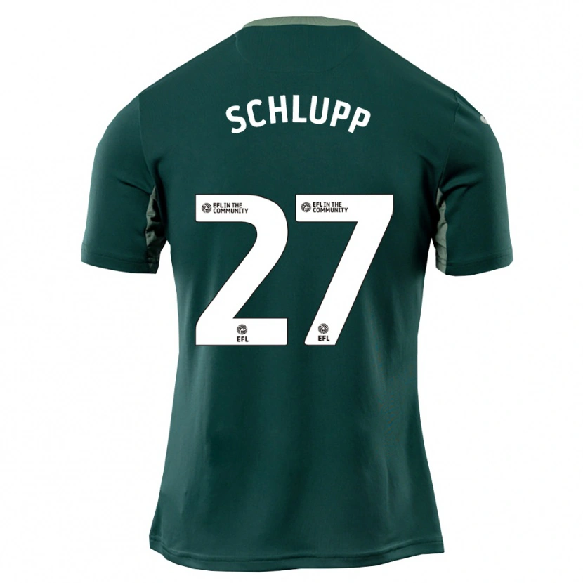 Danxen Męski Jeffrey Schlupp #27 Zielono-Biało-Fioletowy Wyjazdowa Koszulka 2025/26 Koszulki Klubowe
