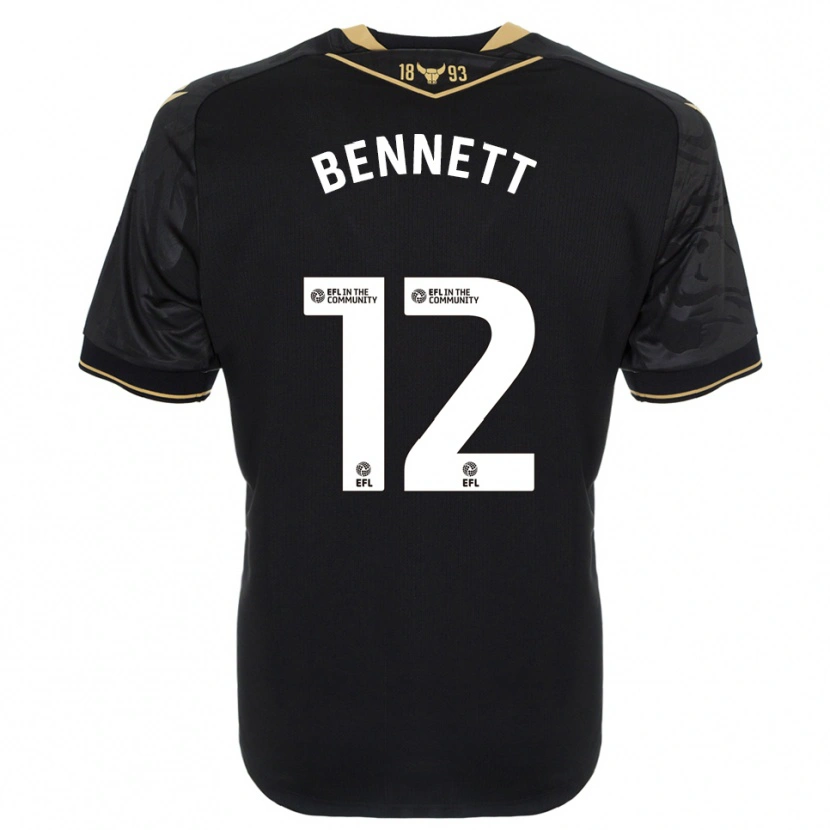 Danxen Męski Joe Bennett #12 Czarno-Złoty Wyjazdowa Koszulka 2025/26 Koszulki Klubowe