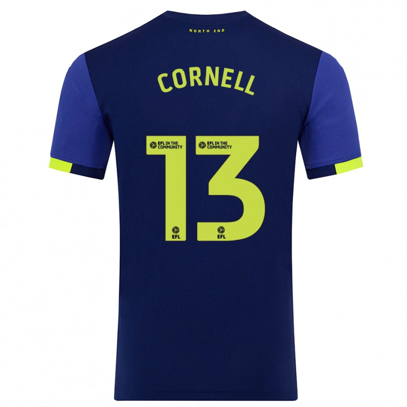 Danxen Męski David Cornell #13 Granatowo-Żółty Wyjazdowa Koszulka 2025/26 Koszulki Klubowe