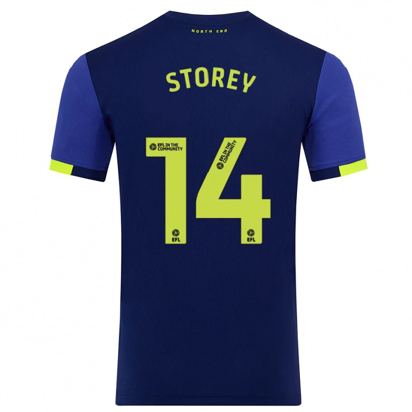 Danxen Męski Jordan Storey #14 Granatowo-Żółty Wyjazdowa Koszulka 2025/26 Koszulki Klubowe