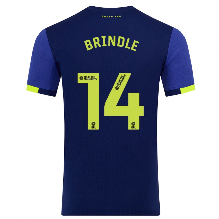 Danxen Męski Jonny Brindle #14 Granatowo-Żółty Wyjazdowa Koszulka 2025/26 Koszulki Klubowe