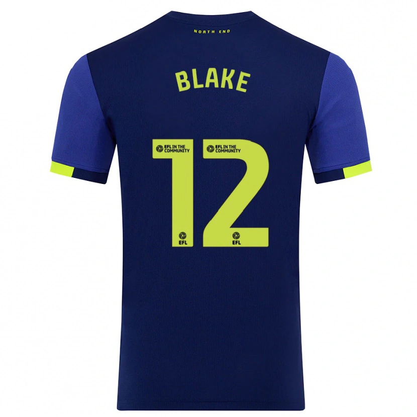 Danxen Męski Joe Blake #12 Granatowo-Żółty Wyjazdowa Koszulka 2025/26 Koszulki Klubowe