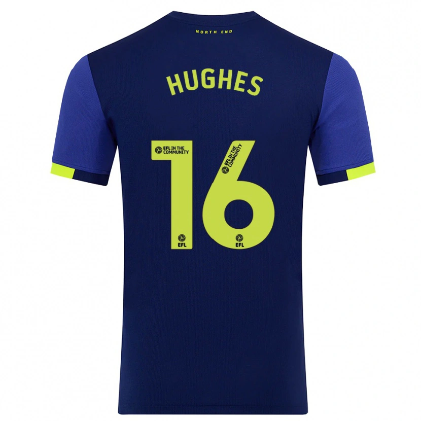 Danxen Męski Andrew Hughes #16 Granatowo-Żółty Wyjazdowa Koszulka 2025/26 Koszulki Klubowe