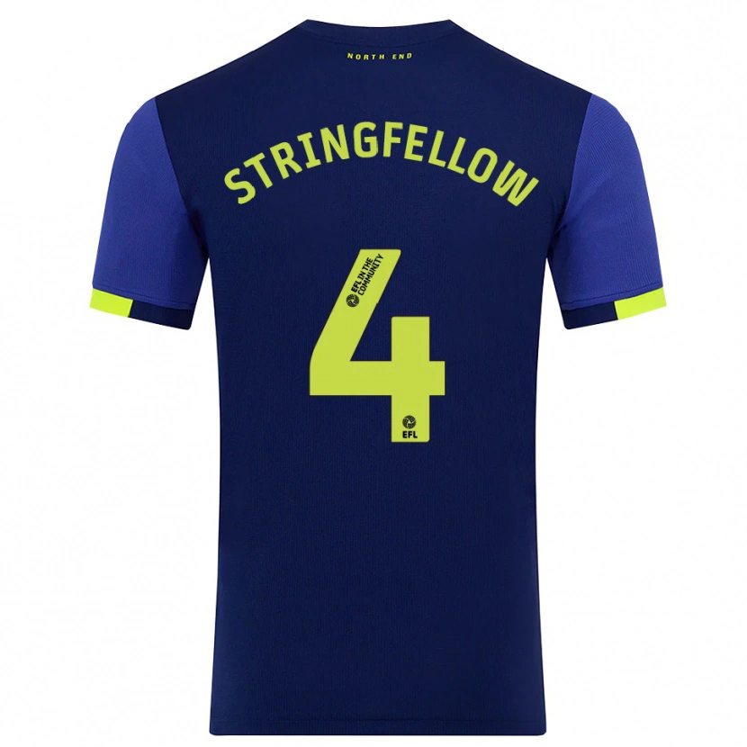 Danxen Męski Harry Stringfellow #4 Granatowo-Żółty Wyjazdowa Koszulka 2025/26 Koszulki Klubowe