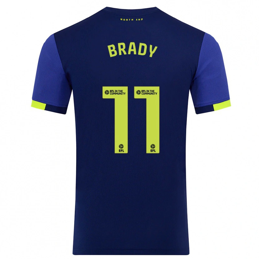 Danxen Męski Robbie Brady #11 Granatowo-Żółty Wyjazdowa Koszulka 2025/26 Koszulki Klubowe